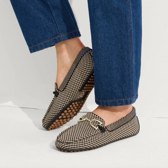 Rothy's Double Bit Driver in Classic Micro Check moc loafer - Picture 2 of 8